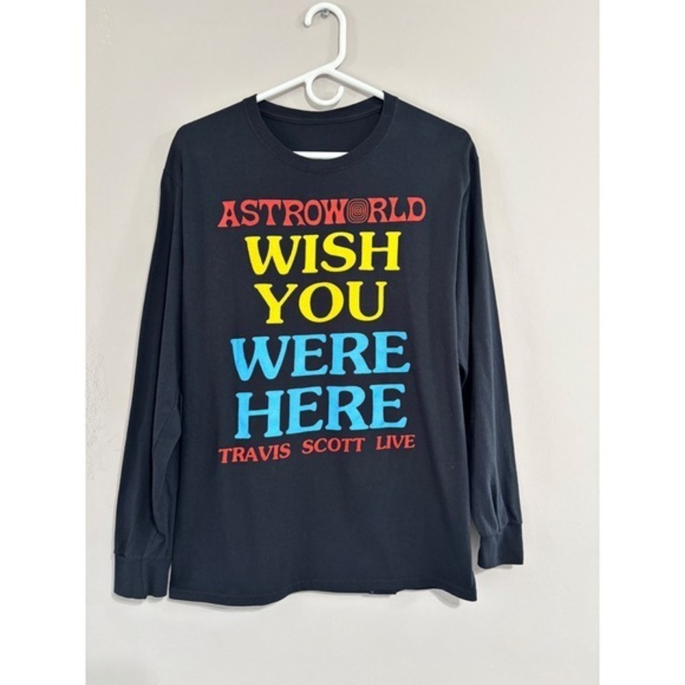 Travis Scott Astroworld Wish You Were Here Tour Long Sleeve Shirt Black Kids